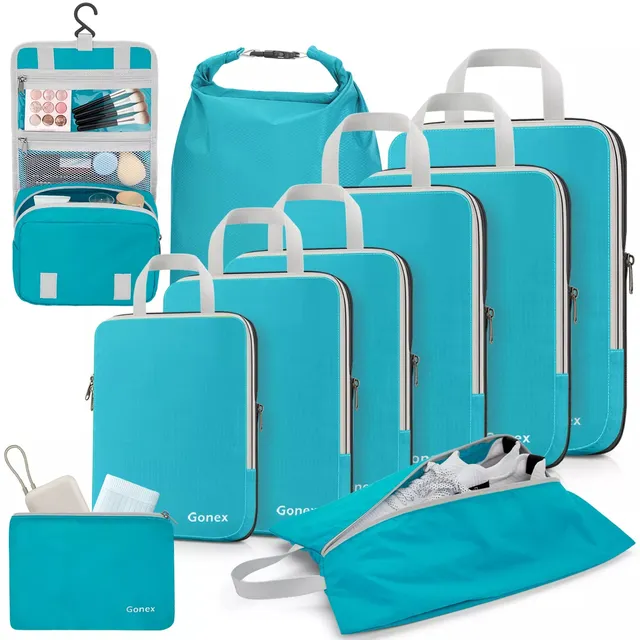 gonex-compression-packing-cube-set-10-pcs-xl-l-m-s-compression-cubes-with-shoe-b image 1
