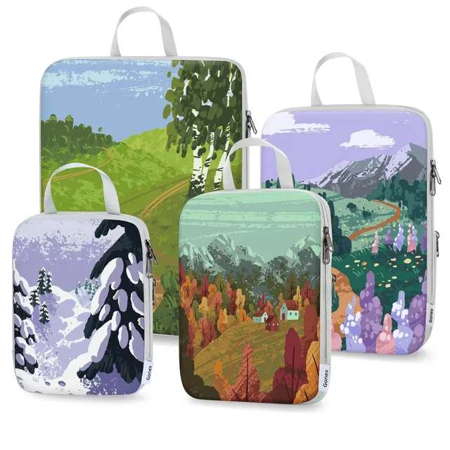 gonex-oil-painting-compression-packing-cubes-space-saving-zipper-set-water-repel image 1