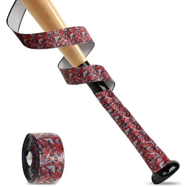 gonex-baseball-bat-grip-tape-red-black-graffiti-non-slip-grip-wrap-40-1-in-all-w image 1