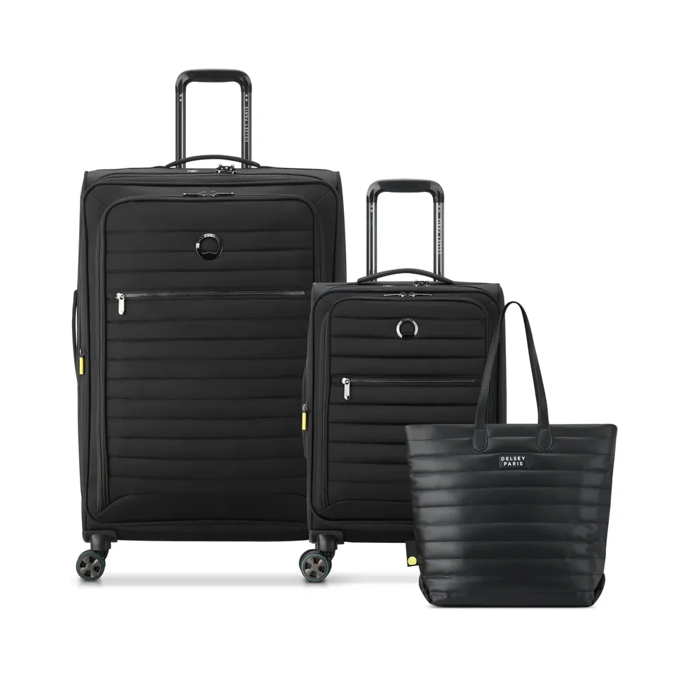 delsey-cruise-3-0-complete-traveler-set-3-piece-softside-luggage-bundle-with-tot image 1