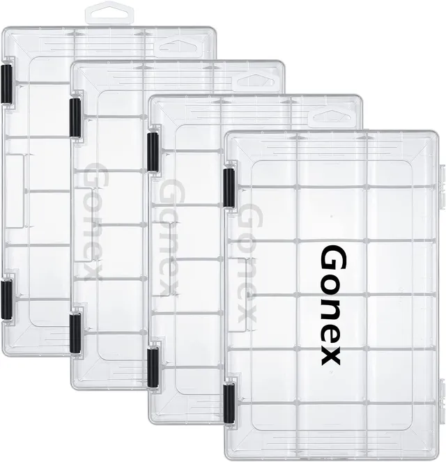 gonex-3600-tackle-box-transparent-plastic-storage-tray-with-adjustable-dividers- image 1