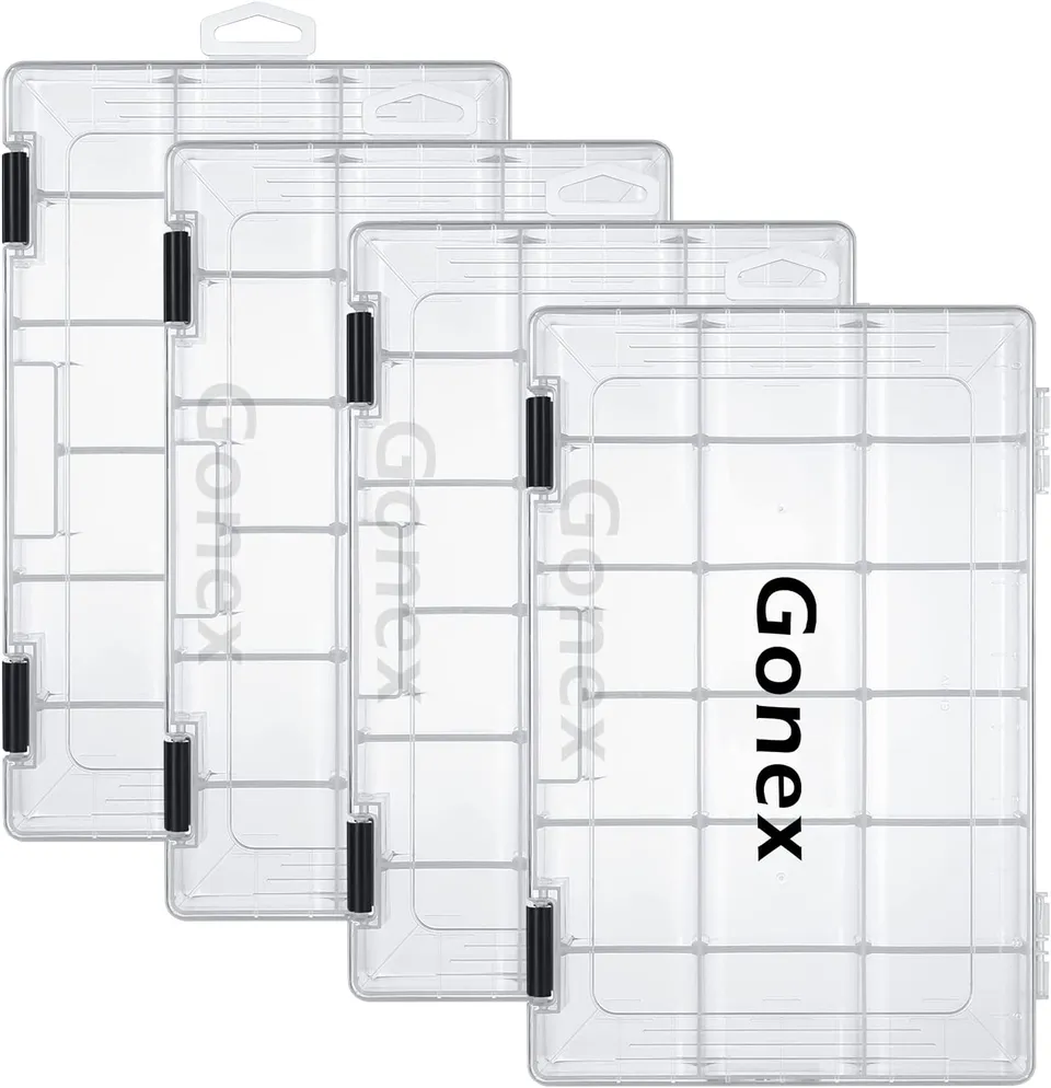 gonex-3600-tackle-box-transparent-plastic-storage-tray-with-adjustable-dividers- image 1