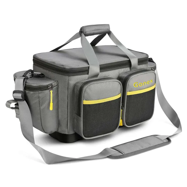 gonex-fishing-tackle-bag-with-waterproof-sealed-lid-3700-tray-storage-bag-with-c image 1