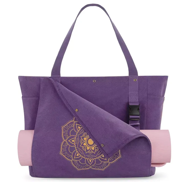 gonex-canvas-yoga-mat-bag-x-large-front-flap-extra-large-yoga-tote image 1