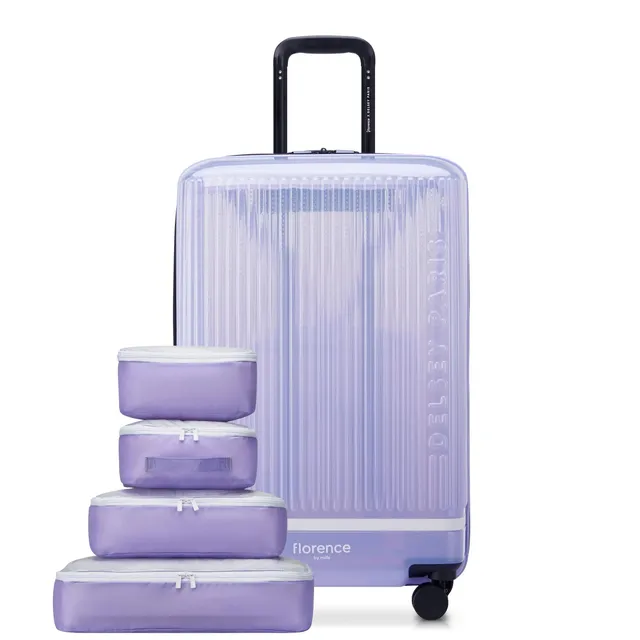 delsey-gotta-glow-medium-expandable-spinner-luggage-with-translucent-gradient-sh image 1