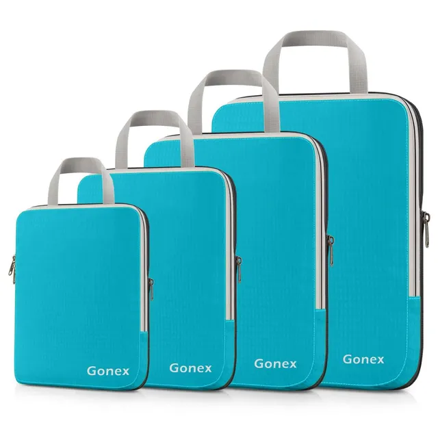 gonex-compression-packing-cubes-set-4pcs-expandable-rip-stop-nylon-luggage-organ image 1