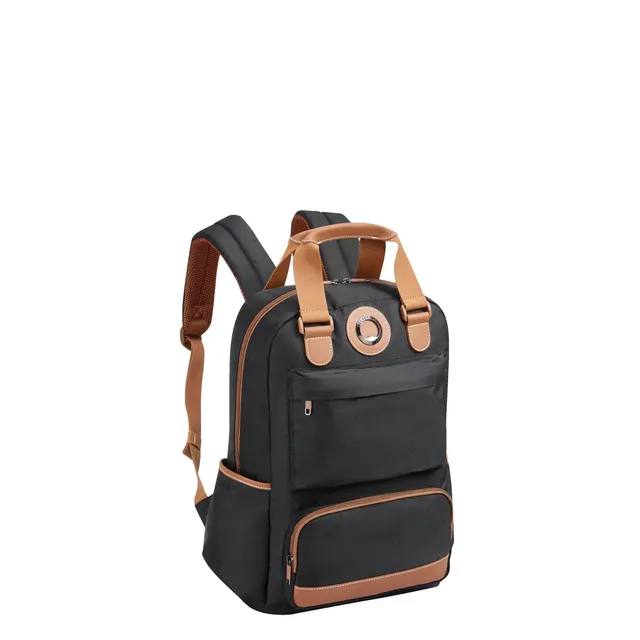 delsey-flanerie-se-laptop-backpack-parisian-polyester-vegan-leather-daypack-with image 1