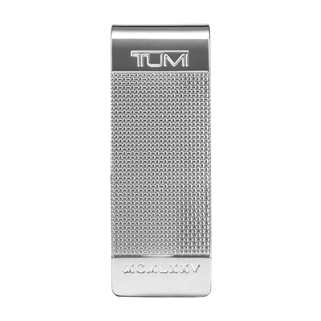 tumi-nassau-ballistic-etched-money-clip-silvertone-metal-wallet-for-men-and-wome image 1