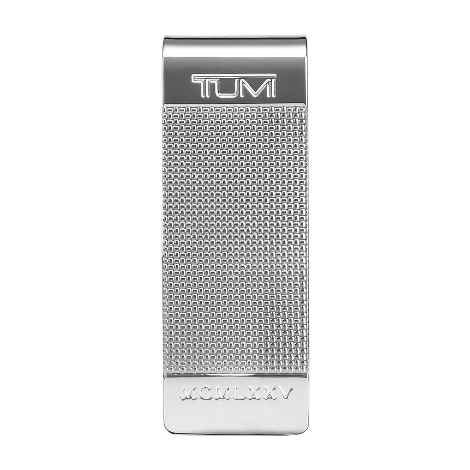 tumi-nassau-ballistic-etched-money-clip-silvertone-metal-wallet-for-men-and-wome image 1