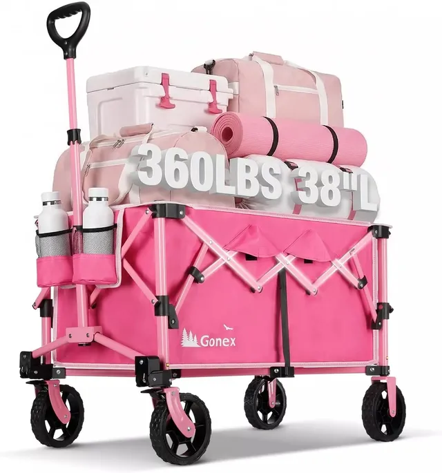 gonex-38-l-collapsible-wagon-cart-360-lbs-capacity-200l-patented-triangle-frame- image 1