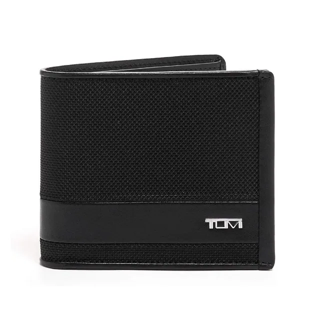 tumi-alpha-global-center-flip-passcase-wallet-for-men-in-black-ballistic-nylon-w image 1