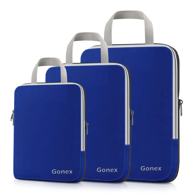 gonex-extensible-packing-cubes-3-piece-set-water-resistant-ripstop-nylon-expanda image 1