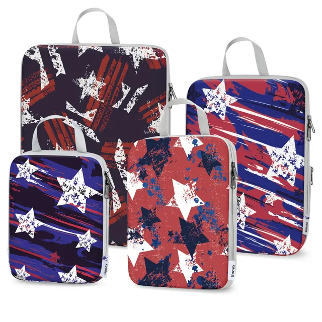 gonex-patriot-stripe-compression-packing-cubes-space-saving-travel-organizer-set image 1