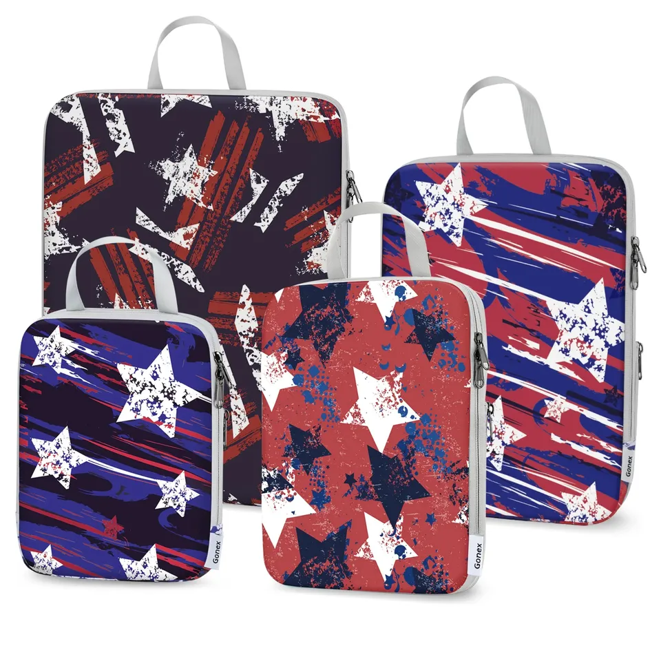 gonex-patriot-stripe-compression-packing-cubes-space-saving-travel-organizer-set image 1