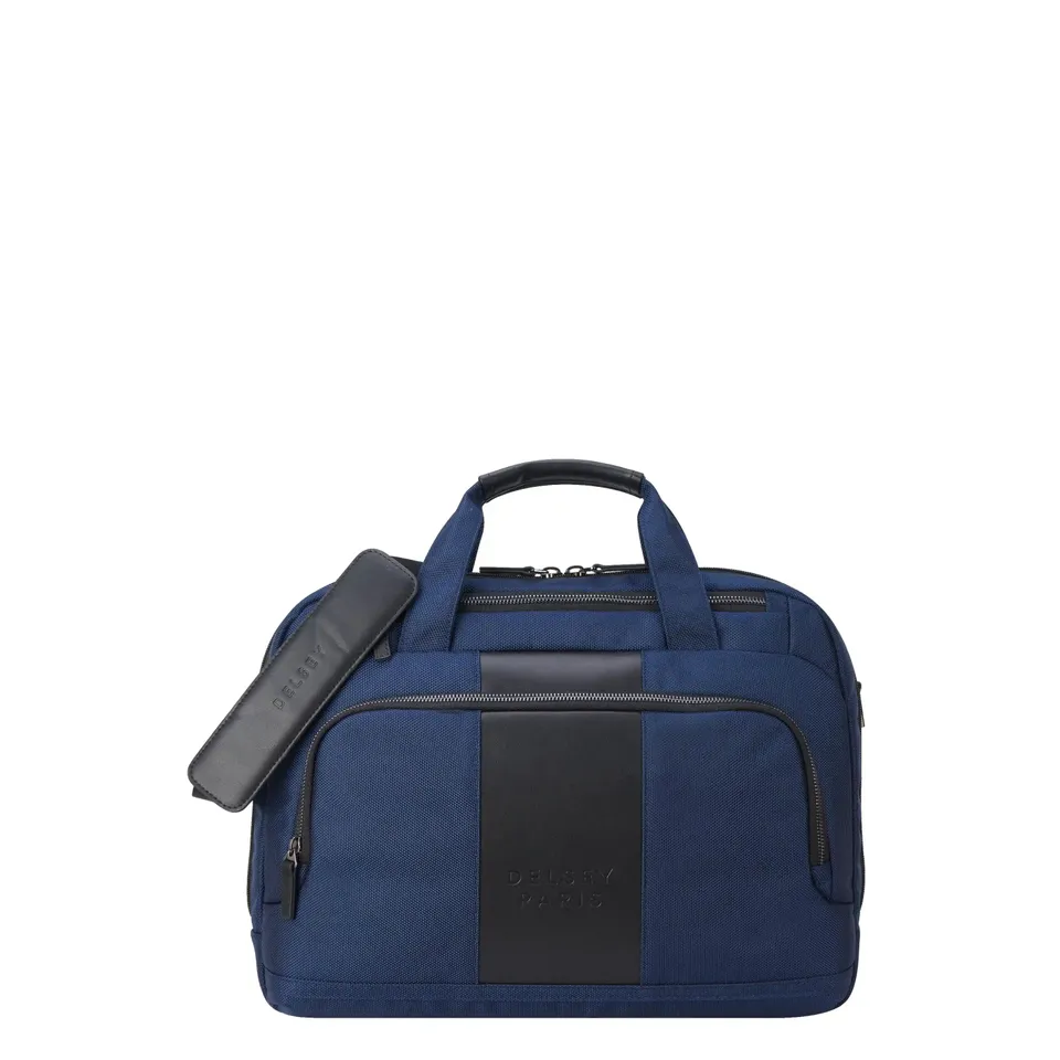 delsey-paris-wagram-briefcase-in-ballistic-nylon-with-leather-accents-rfid-prote image 1