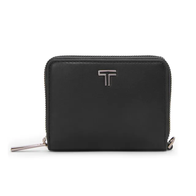 tumi-unisex-tri-fold-zip-around-wallet-9-card-pockets-black-gunmetal-one-size image 1