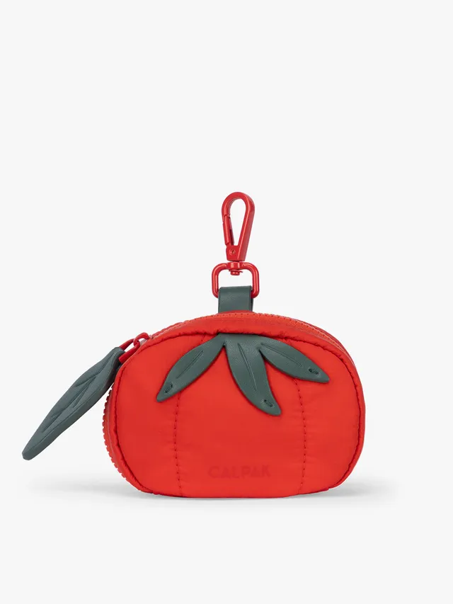 calpak-tomato-zip-bag-charm-zippered-pouch-accessory-with-snap-hook image 1