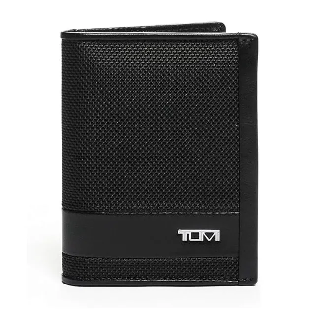 tumi-alpha-l-fold-wallet-slim-ballistic-nylon-bifold-with-6-card-slots-and-gift- image 1