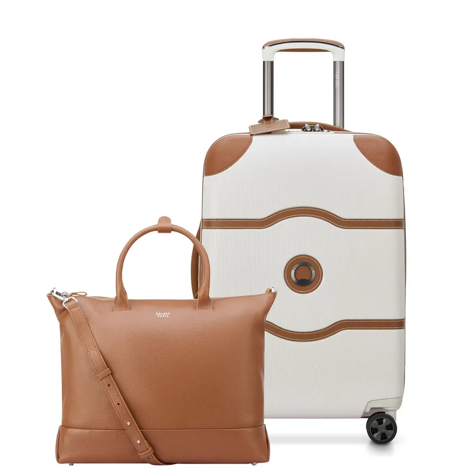 delsey-chatelet-air-2-0-leather-escape-set-carry-on-plus-hardside-spinner-with-g image 1