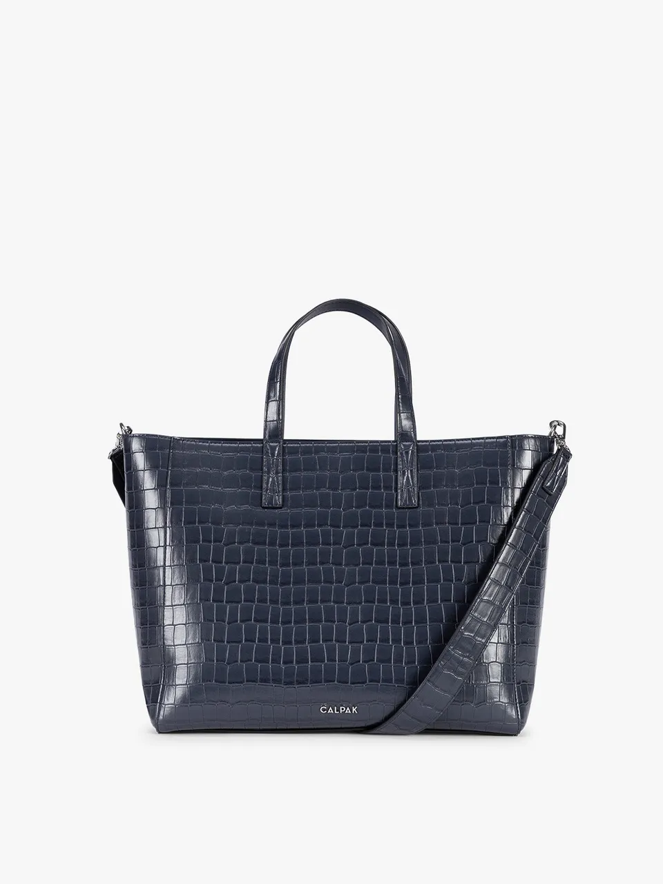 calpak-haven-15-laptop-tote-bag-in-croc-embossed-statement-tote-with-removable-l image 1