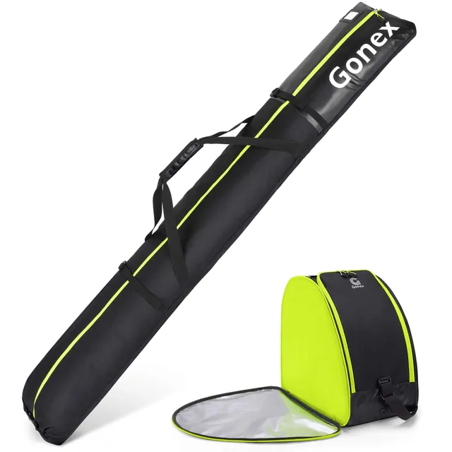 gonex-padded-ski-bag-and-boot-bag-combo-adjustable-ski-bag-up-to-200cm-water-res image 1