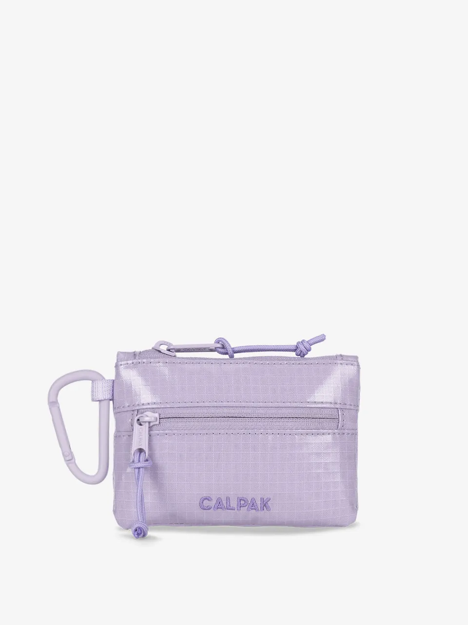 calpak-terra-clippable-card-pouch-recycled-dual-zip-card-cash-pouch-with-carabin image 1