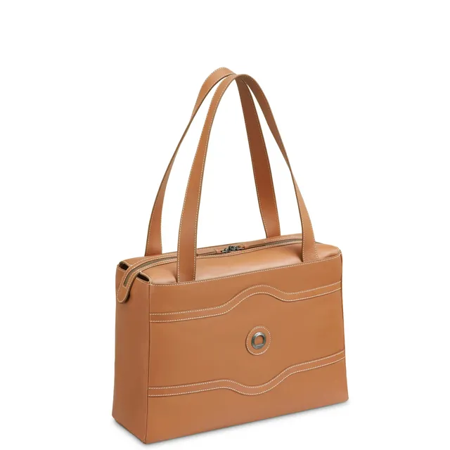 delsey-chatelet-air-2-0-leather-shoulder-bag-100-genuine-leather-travel-tote-wit image 1