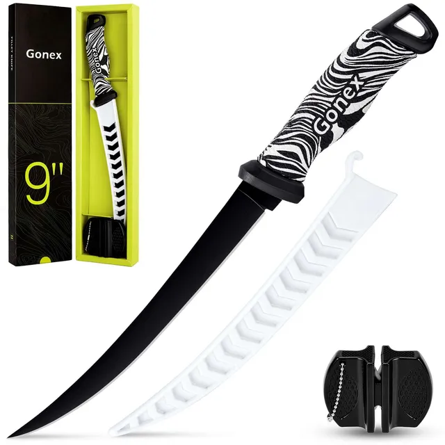 gonex-fish-fillet-knife-with-g4116-german-stainless-steel-teflon-coated-blade-sh image 1