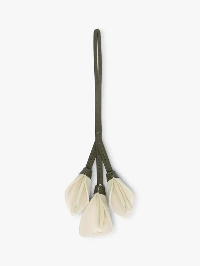 calpak-colette-calla-lily-bag-charm-flower-shaped-faux-leather-bag-accessory image 1