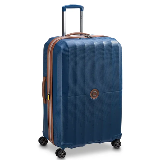 delsey-carrousel-large-expandable-spinner-checked-hardside-luggage-with-elastic- image 1