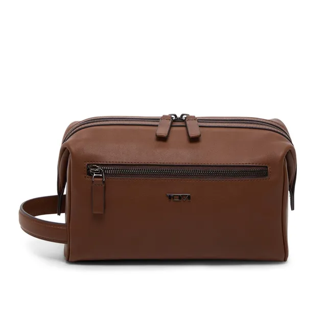 tumi-travel-accessories-framed-dopp-kit-cognac-leather-men-s-toiletry-bag image 1