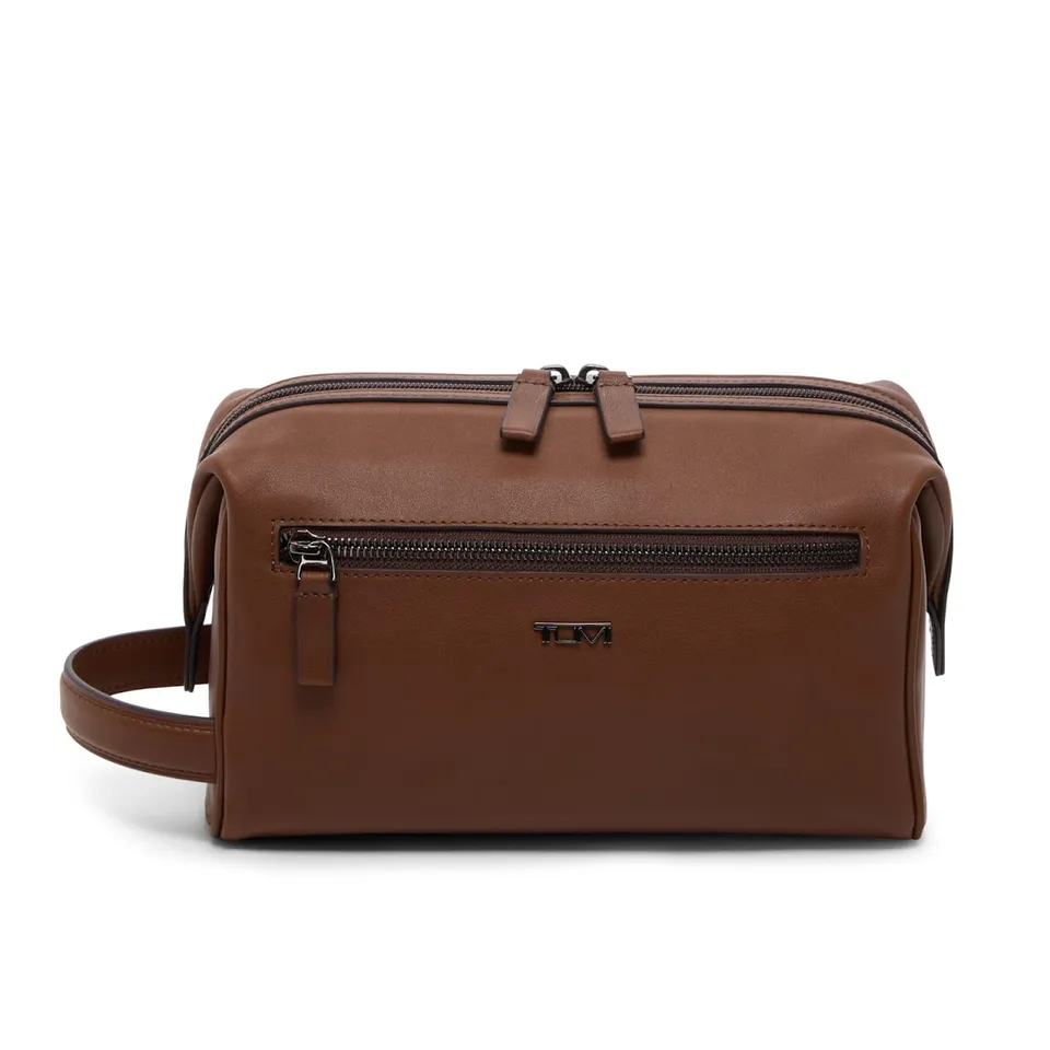 tumi-travel-accessories-framed-dopp-kit-cognac-leather-men-s-toiletry-bag image 1