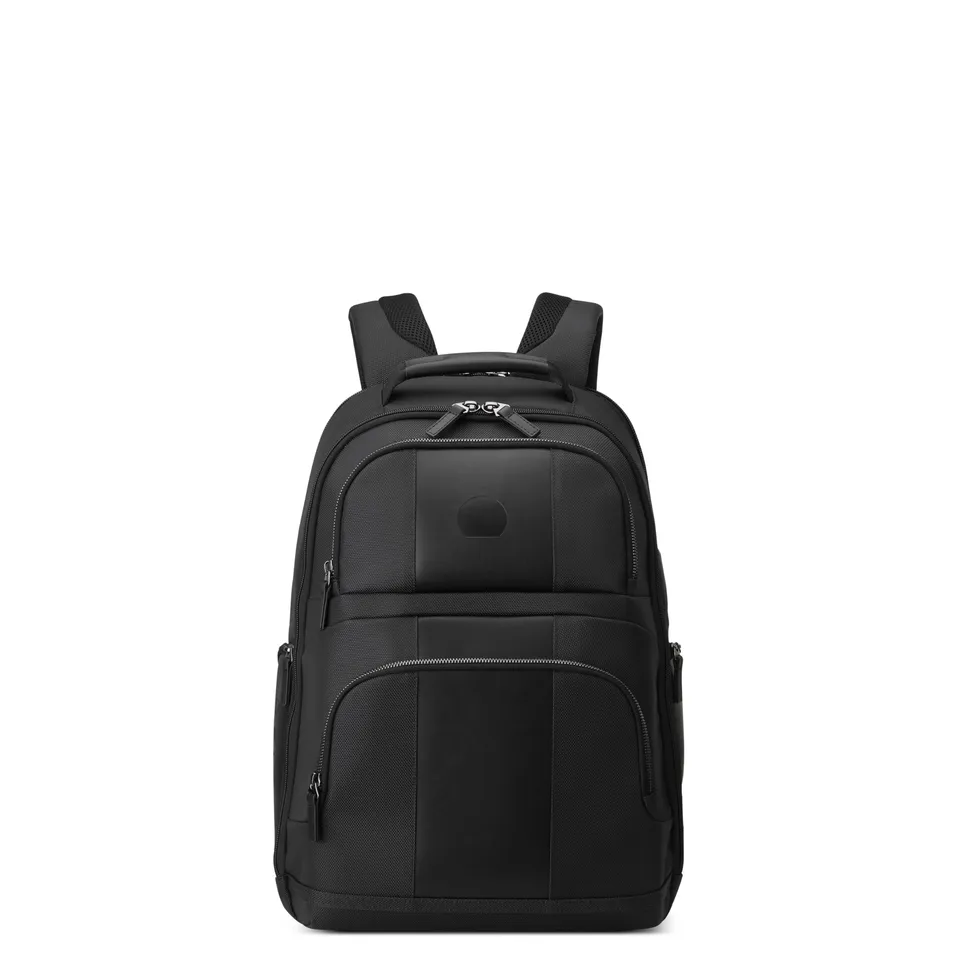 delsey-wagram-15-6-inch-laptop-travel-backpack-ballistic-nylon-with-leather-acce image 1