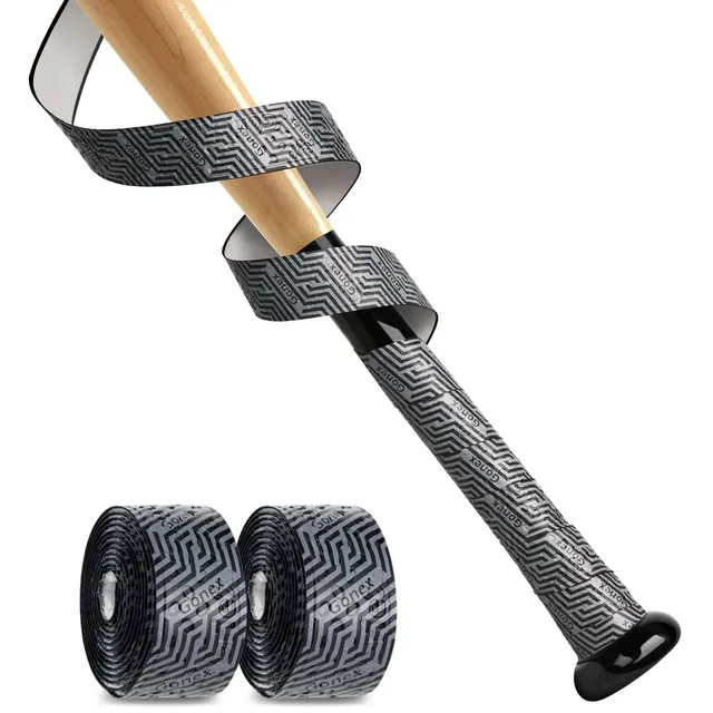 gonex-baseball-bat-grip-tape-black-silver-geometric-zigzag-non-slip-wrap-40-1-ro image 1