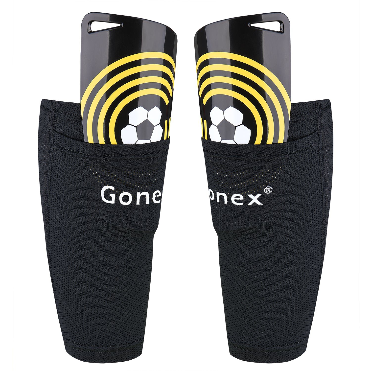 gonex-soccer-shin-guards-for-kids-adults-lightweight-pp-plates-with-gridded-eva- image 1
