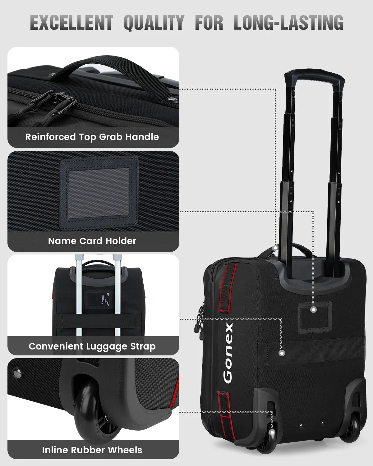 gonex-16-inch-rolling-duffle-bag-30l-waterproof-1200d-wheeled-travel-bag-with-yk image 6