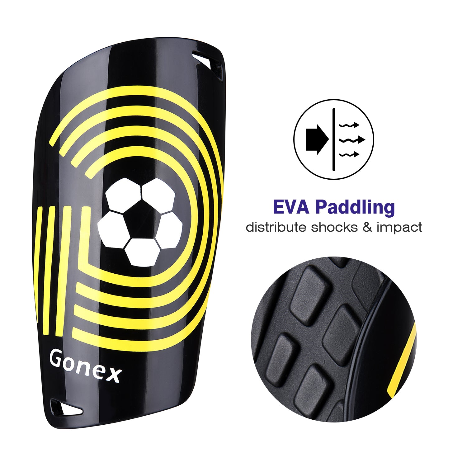 gonex-soccer-shin-guards-for-kids-adults-lightweight-pp-plates-with-gridded-eva- image 5