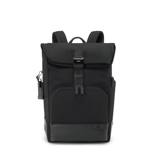 tumi-osborn-roll-top-backpack-midnight-black-quilted-nylon-with-bombe-leather-po image 7