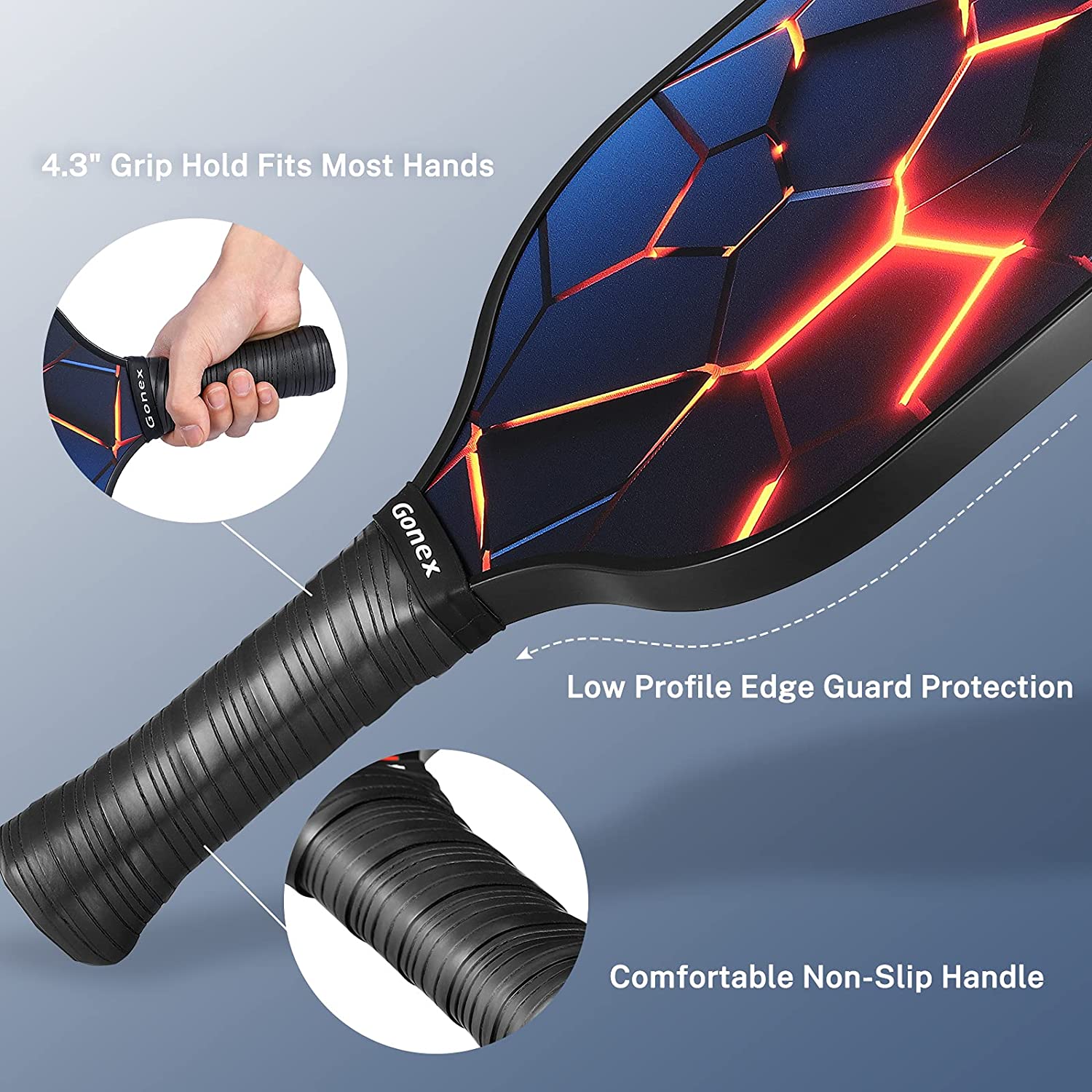 gonex-pickleball-paddles-set-of-4-usapa-approved-graphite-carbon-fiber-paddles-w image 3