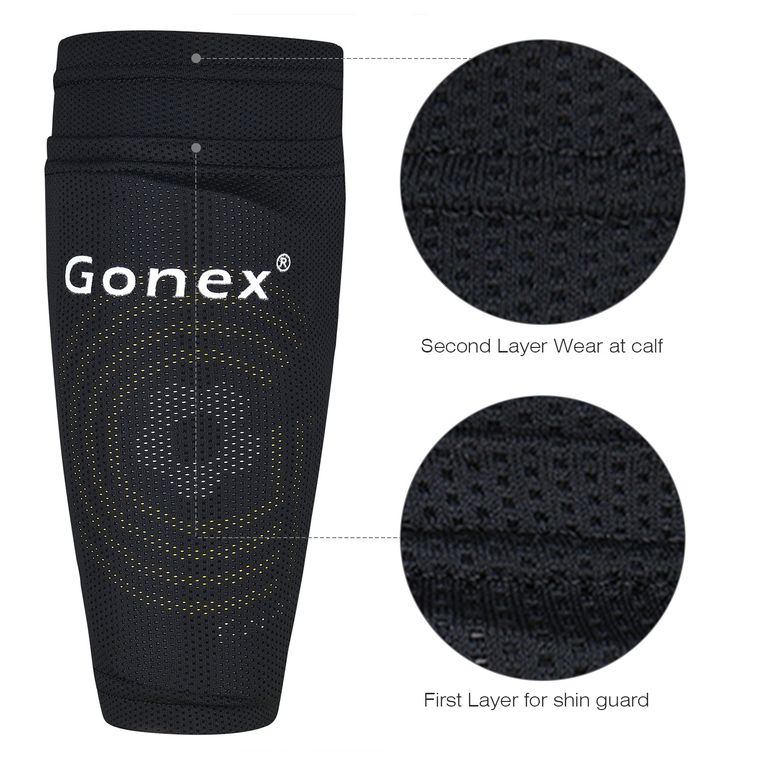gonex-soccer-shin-guards-for-kids-adults-lightweight-pp-plates-with-gridded-eva- image 7