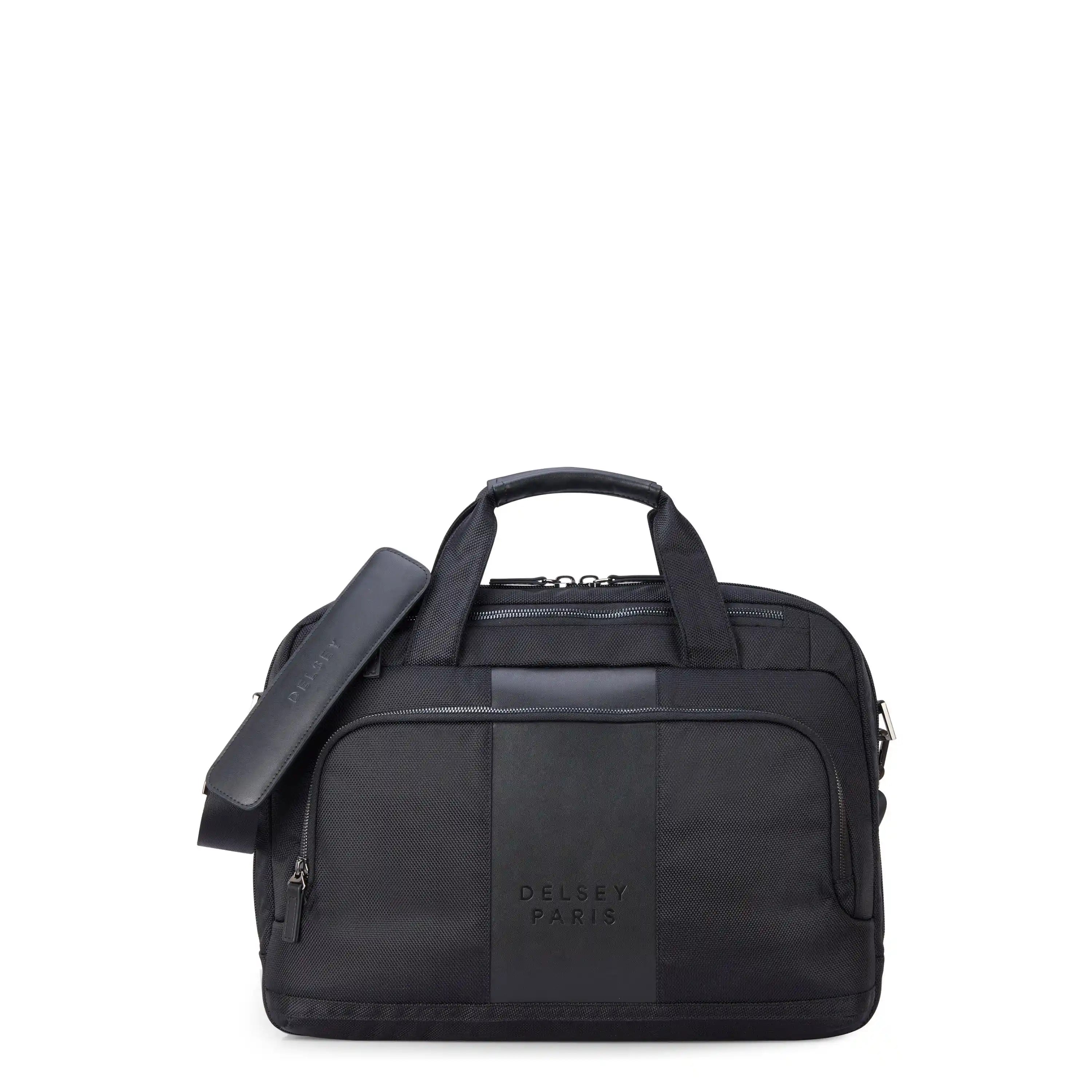 delsey-paris-wagram-briefcase-in-ballistic-nylon-with-leather-accents-rfid-prote image 8