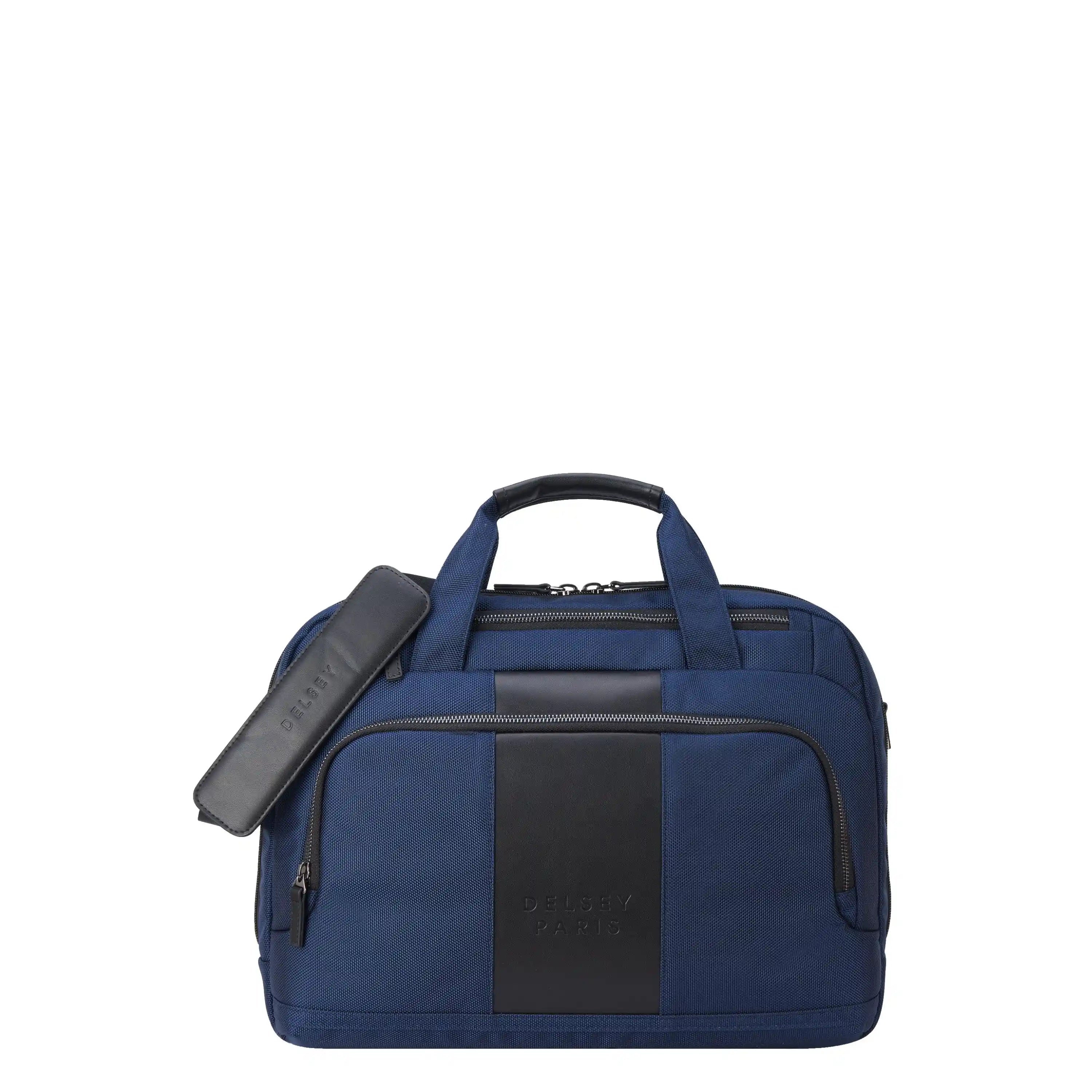 delsey-paris-wagram-briefcase-in-ballistic-nylon-with-leather-accents-rfid-prote image 1