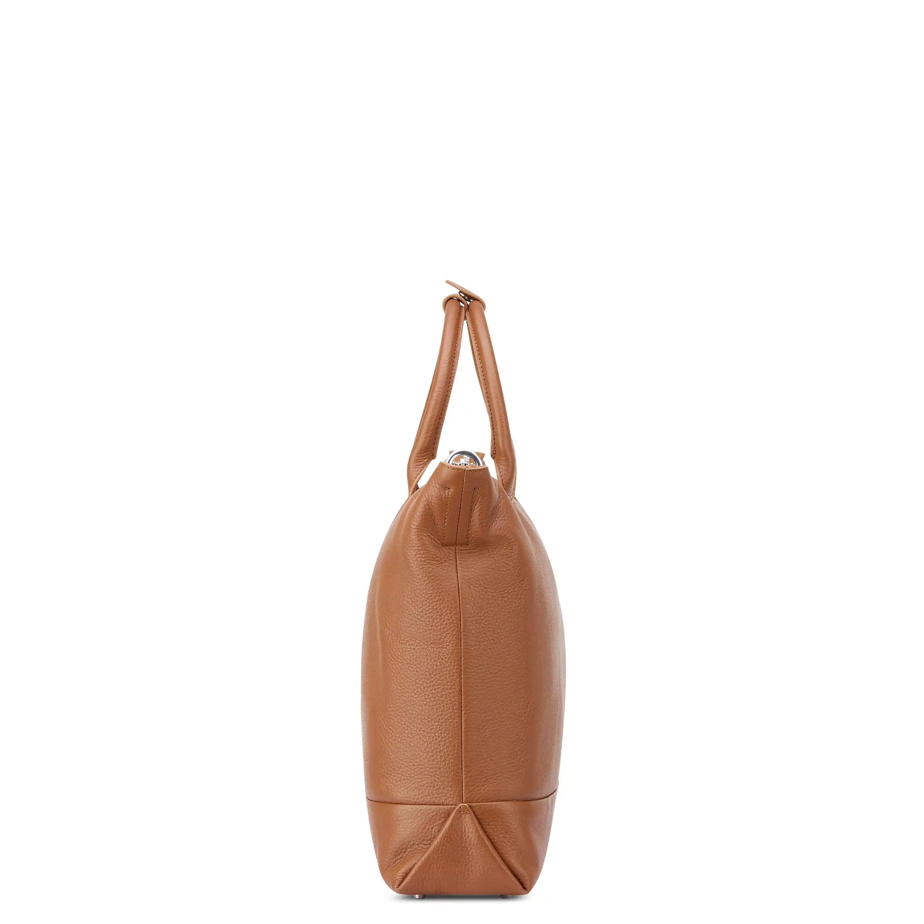 delsey-the-leather-collection-zippered-leather-tote-bag-100-genuine-leather-work image 4