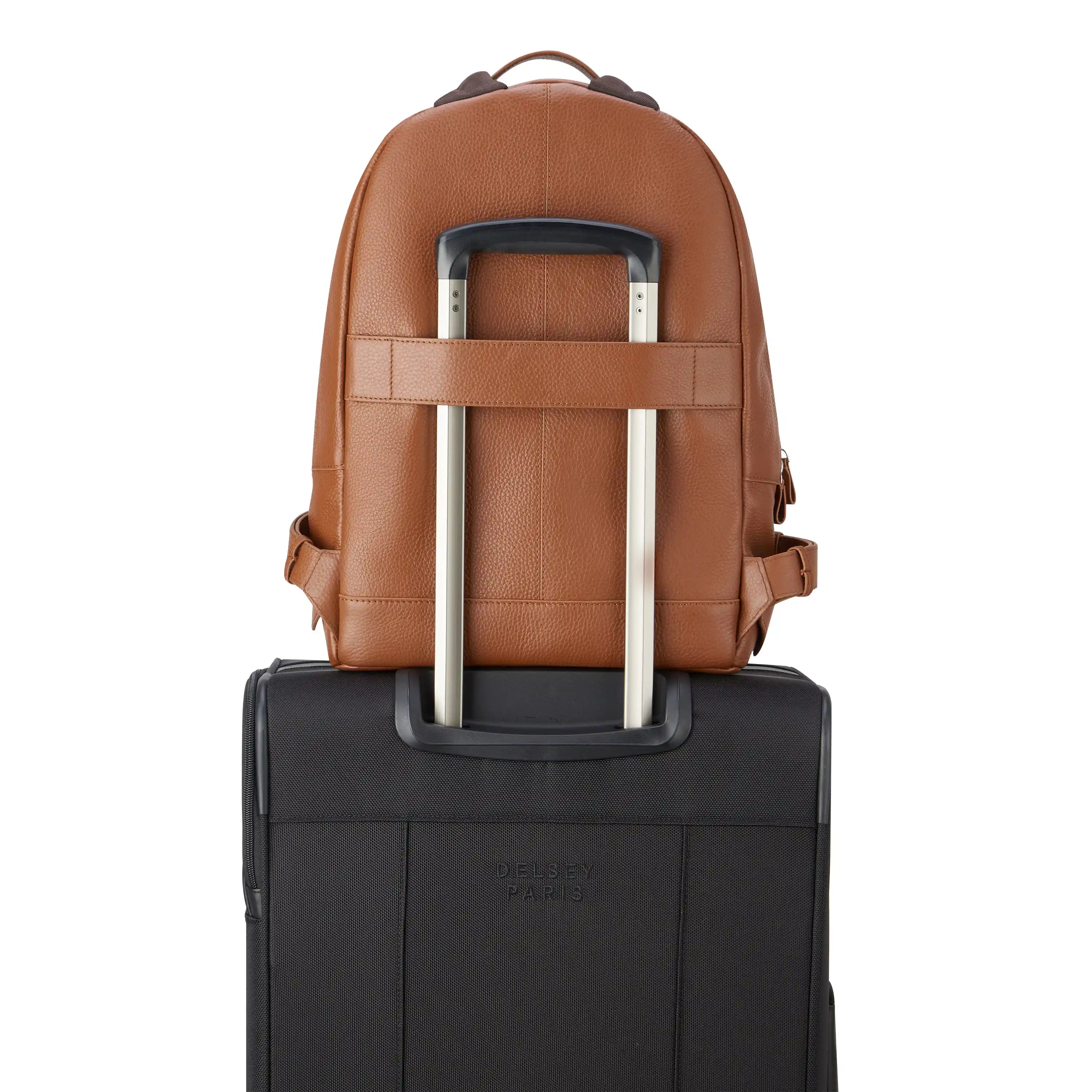 delsey-the-leather-collection-leather-backpack-with-14-laptop-sleeve-and-luggage image 2