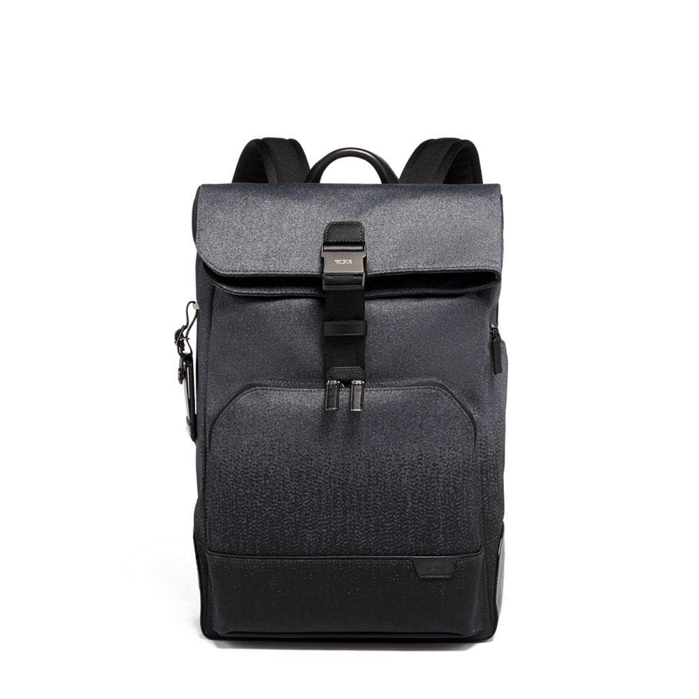 tumi-osborn-roll-top-backpack-midnight-black-quilted-nylon-with-bombe-leather-po image 6