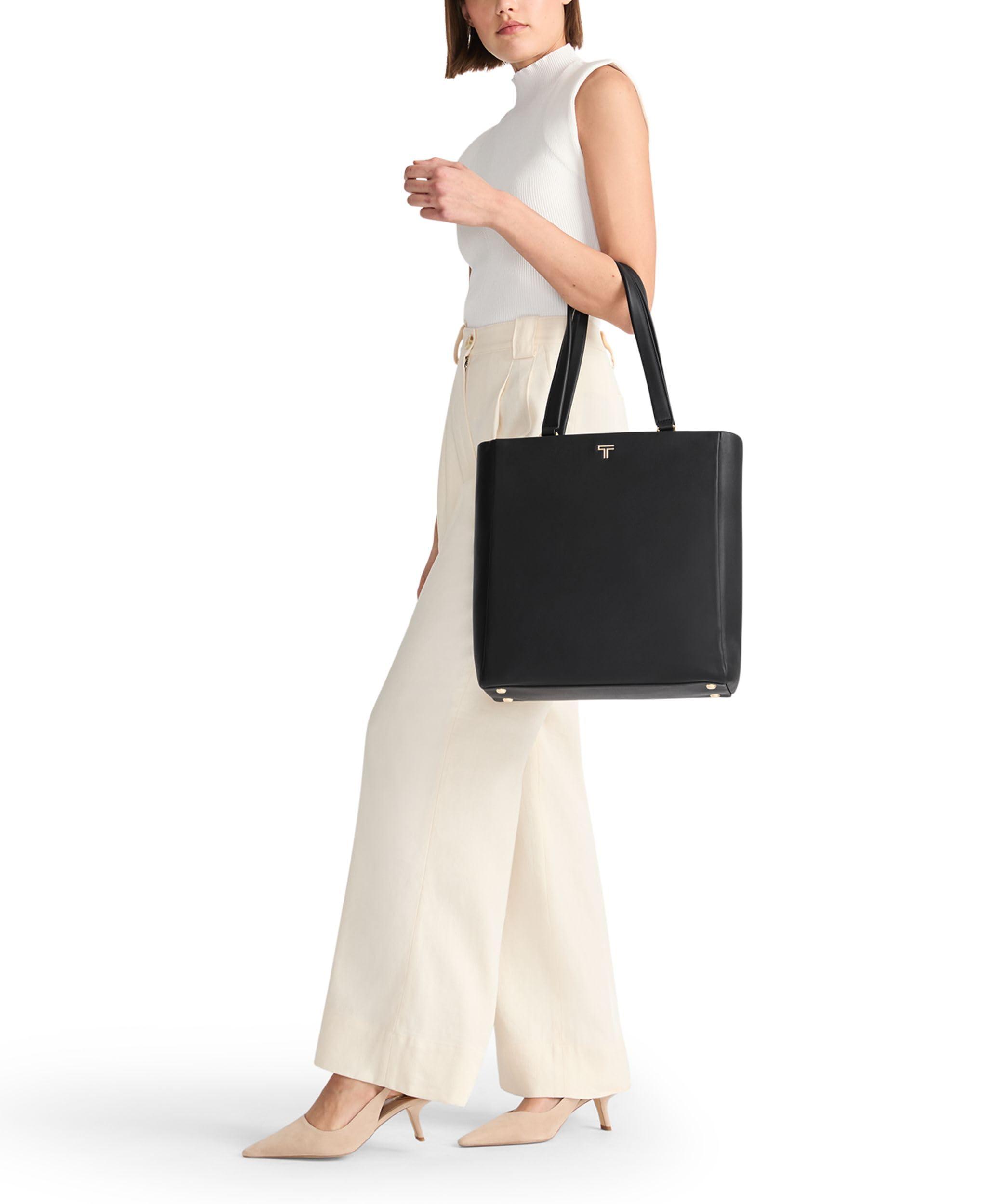 tumi-voyageur-vail-leather-tote-women-s-lightweight-bag-with-crossbody-strap-zip image 8