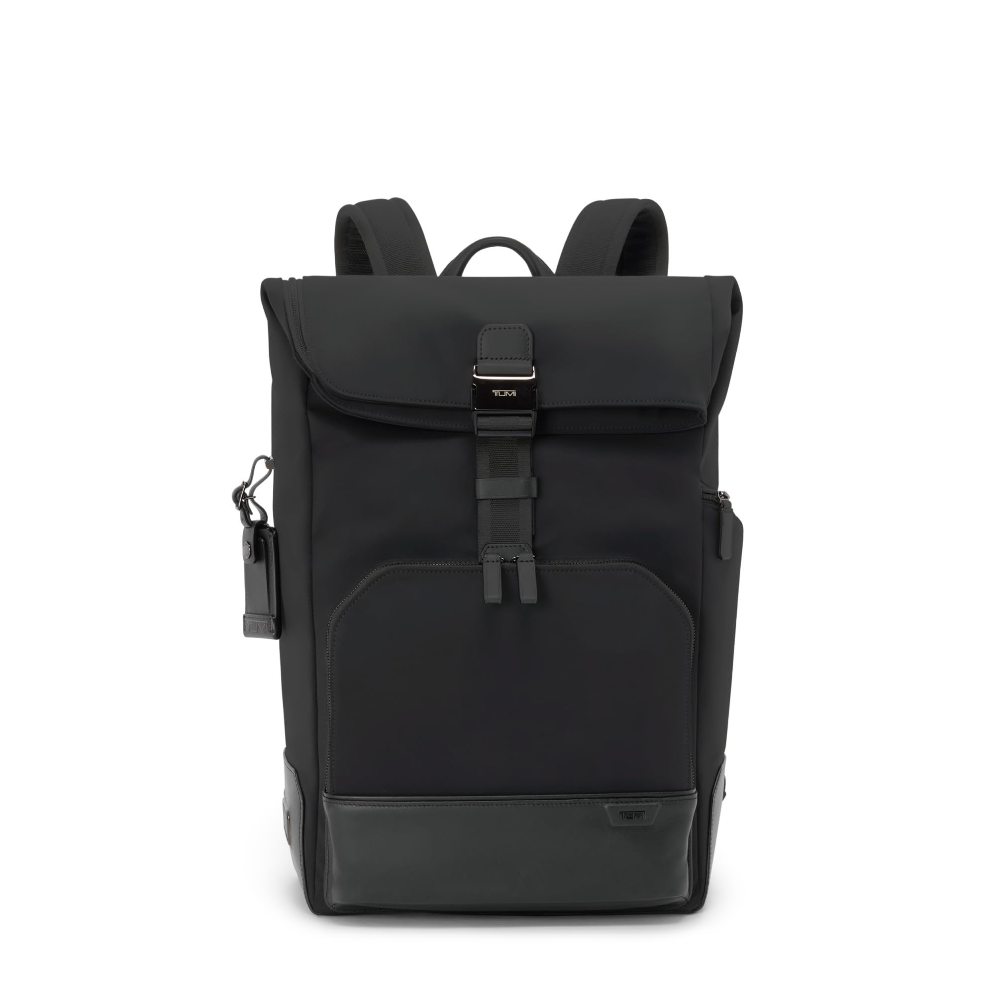 tumi-osborn-roll-top-backpack-midnight-black-quilted-nylon-with-bombe-leather-po image 1