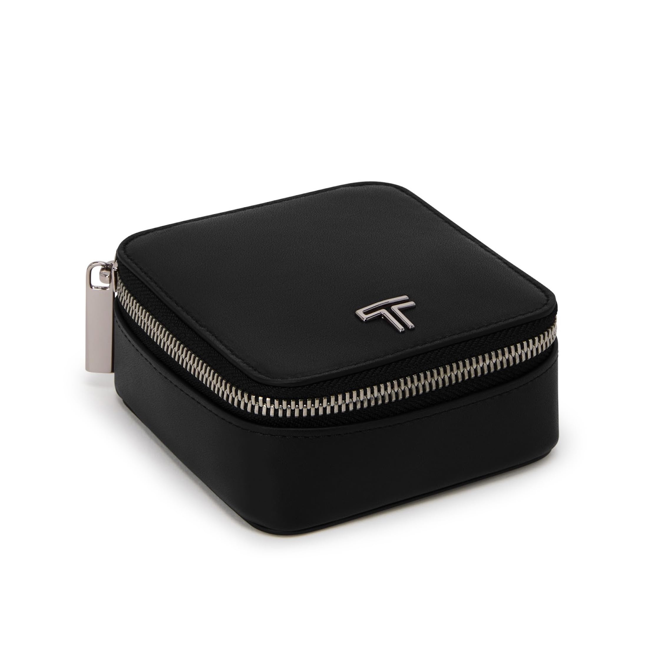 tumi-womens-jewelry-case-black-gunmetal-100-leather-travel-organizer-with-earrin image 1