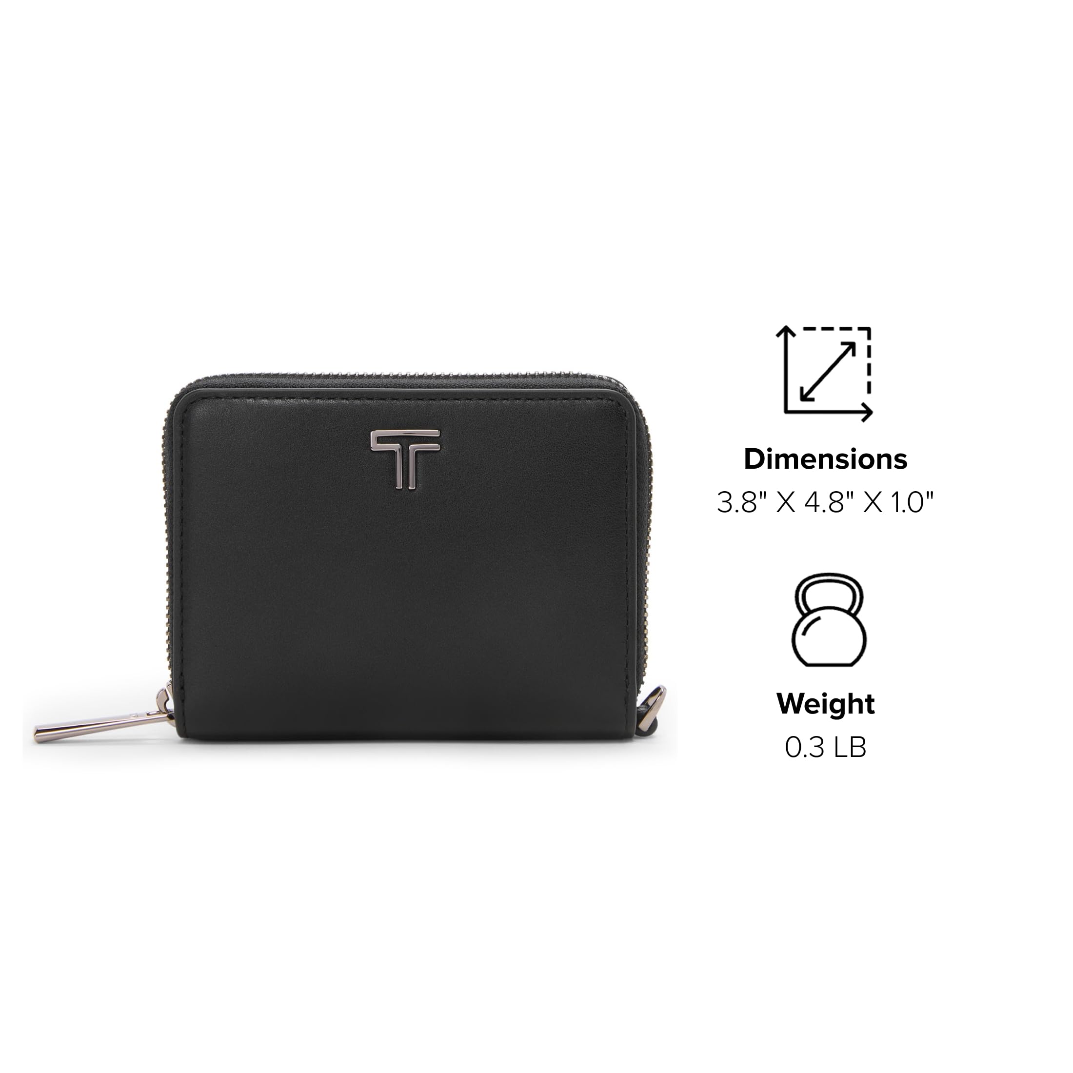 tumi-unisex-tri-fold-zip-around-wallet-9-card-pockets-black-gunmetal-one-size image 7