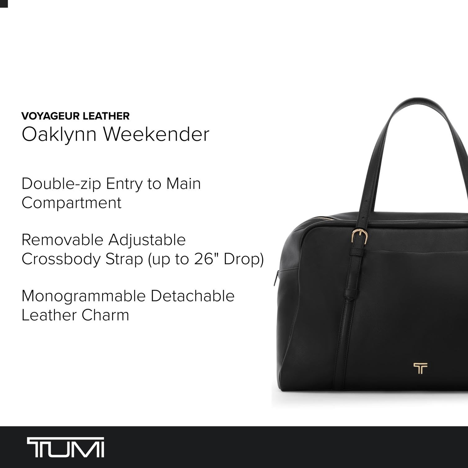 tumi-voyageur-oaklynn-weekender-women-s-leather-travel-everyday-carryall-bag-bla image 2